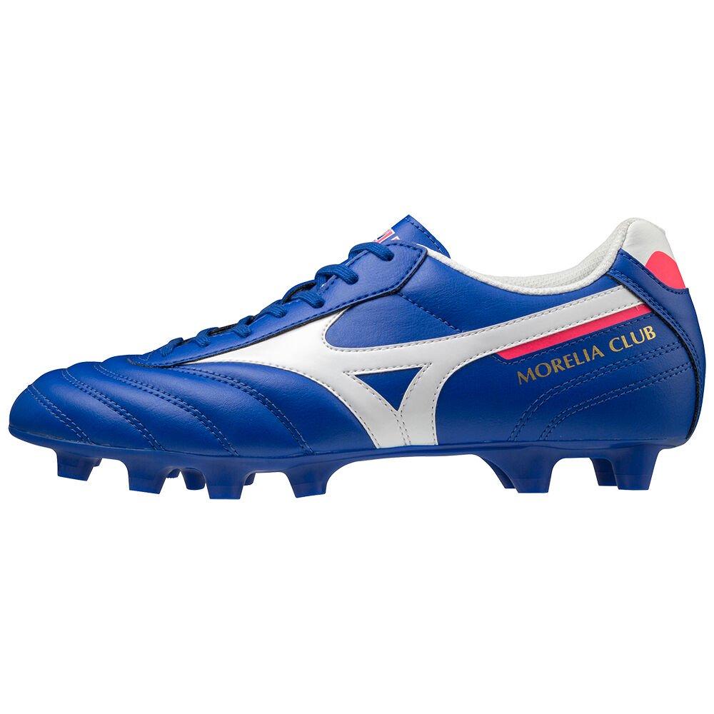 Men's Mizuno Football Boots Blue/White Morelia II Club Shoes - P1GA201625